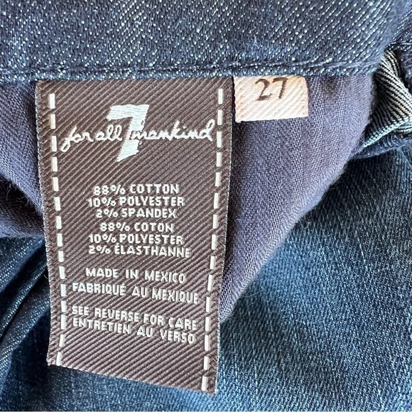 7 for all Mankind A Pocket Dark Wash Jeans Dark Wash Size 27 GUC READ - Picture 11 of 11